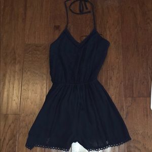 Navy blue hollister romper